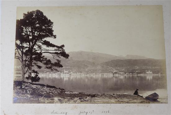 A photograph album containing twenty three images of views in Norway, dated 1886